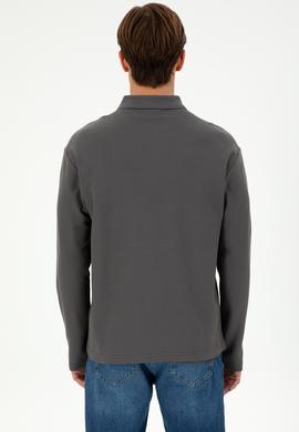 Erkek Comfort Fit Yarım Fermuarlı Antrasit Sweatshirt - 50293413007