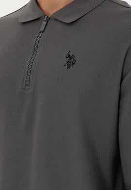 Erkek Comfort Fit Yarım Fermuarlı Antrasit Sweatshirt - 50293413007