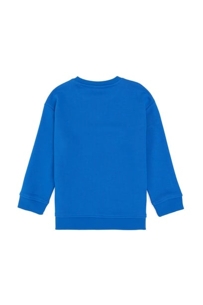 Erkek Çocuk Kobalt Mavi Basic Sweatshirt