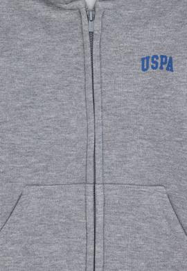 Erkek Çocuk Fermuarlı Gri Melanj Şardonlu Kapüşonlu Sweatshirt - 50295127054