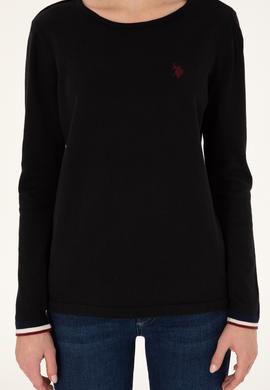 Kadın Siyah Bisiklet Yaka Kazak - 50297133015