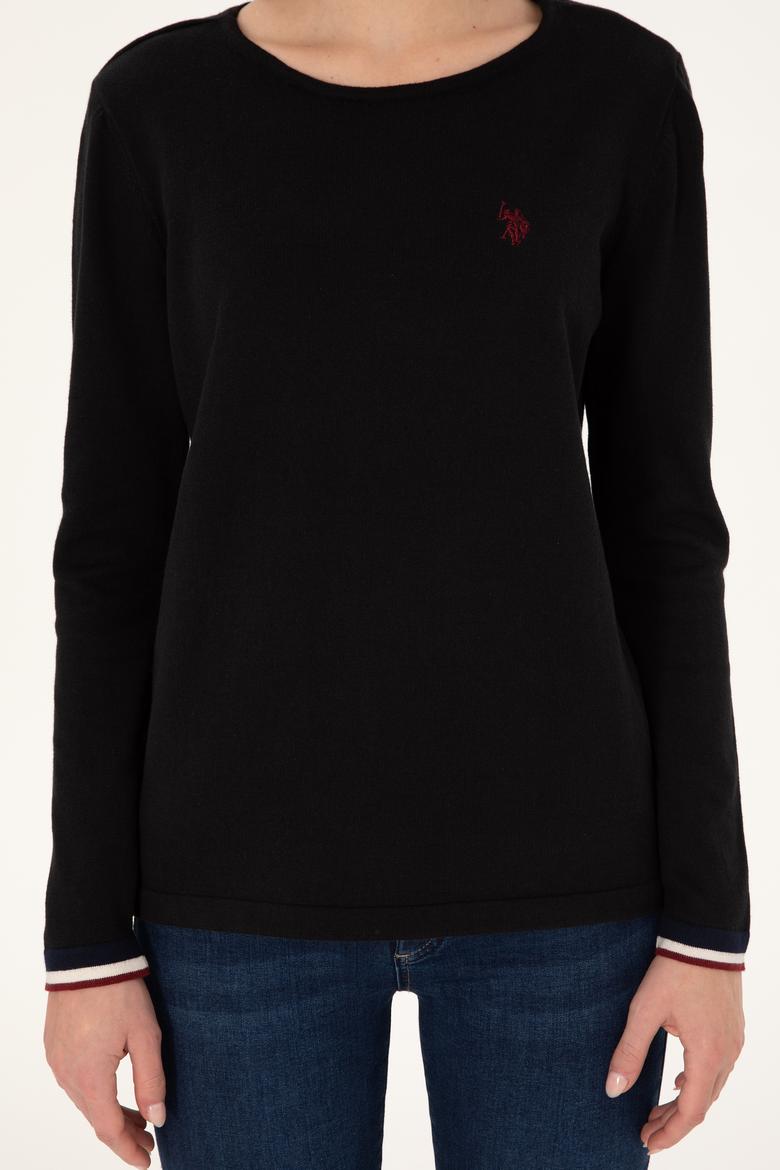 Kadın Siyah Bisiklet Yaka Kazak - 50297133015