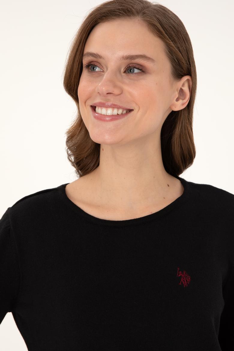 Kadın Siyah Bisiklet Yaka Kazak - 50297133015