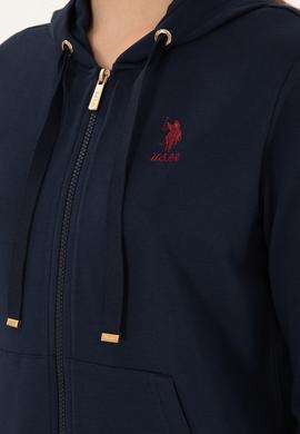 Kadın Lacivert Kapüşonlu Fermuarlı Sweatshirt - 50297297016