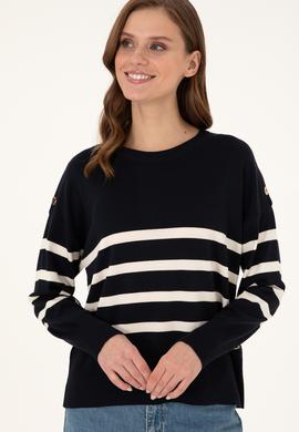 Kadın Lacivert Bisiklet Yaka Kazak - 50297070047