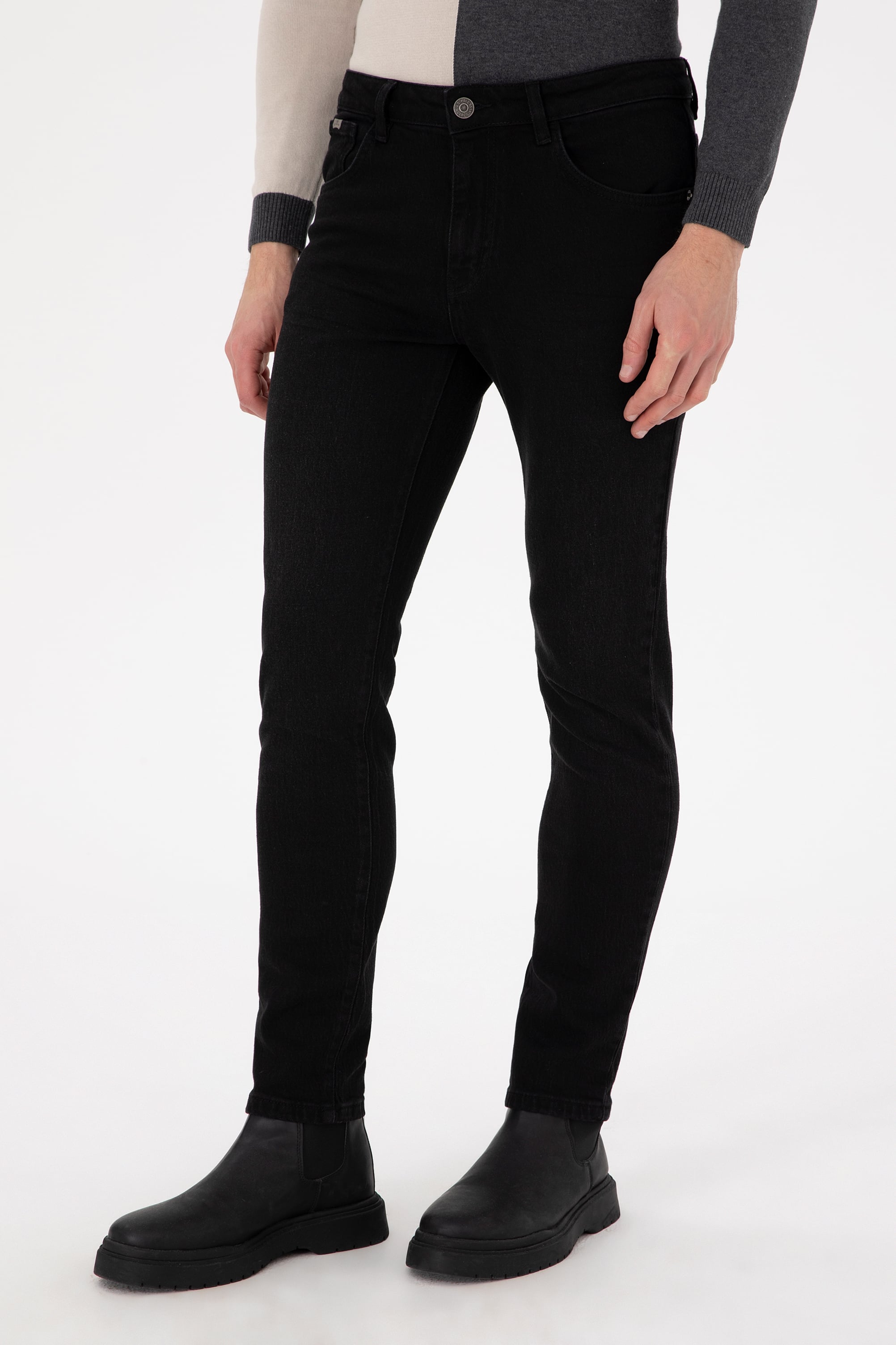 Erkek Siyah Jean Pantolon