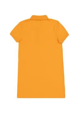 Kız Çocuk Turuncu Polo Yaka Örme Elbise - 50288076081