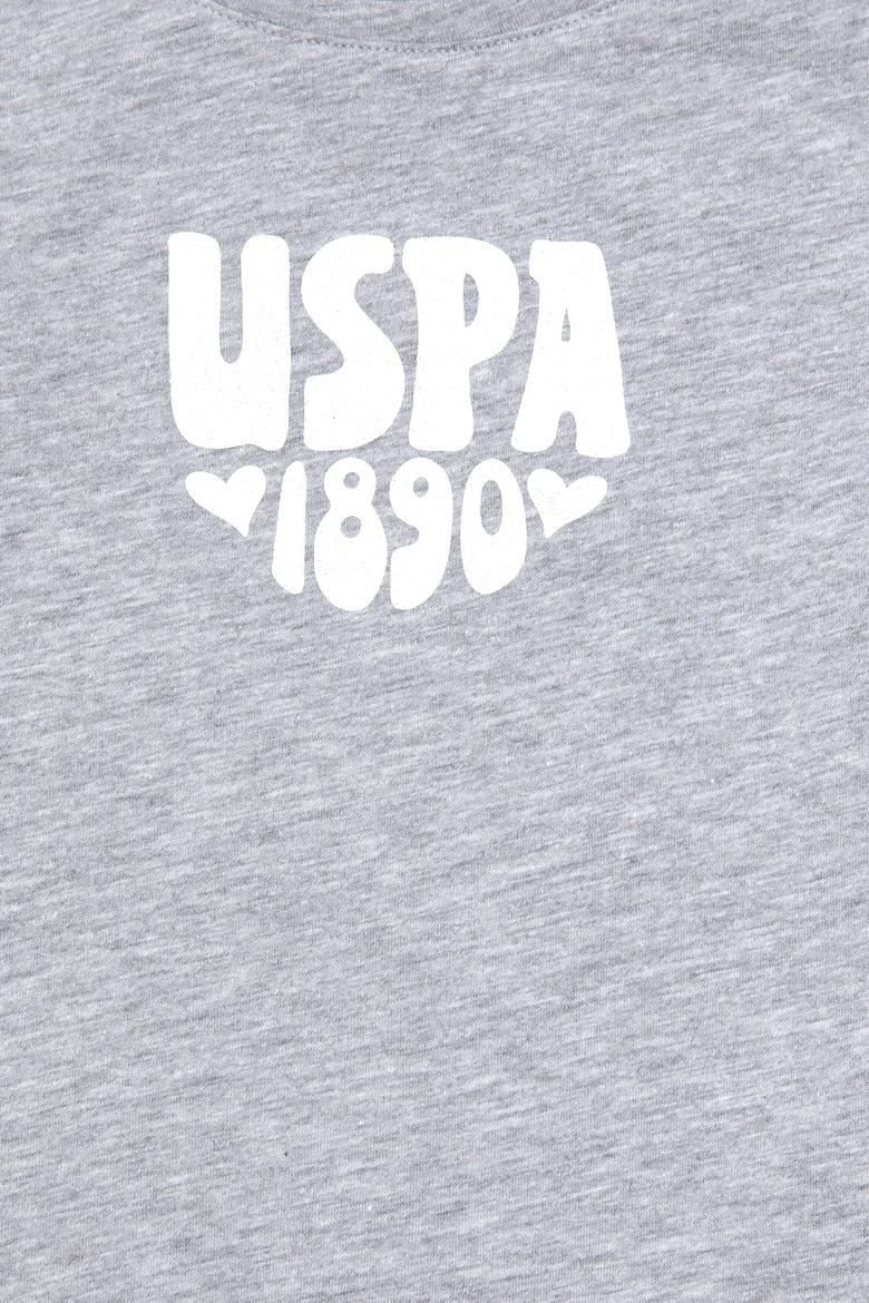 Kız Çocuk Gri Melanj Basic Tişört - 50294756027