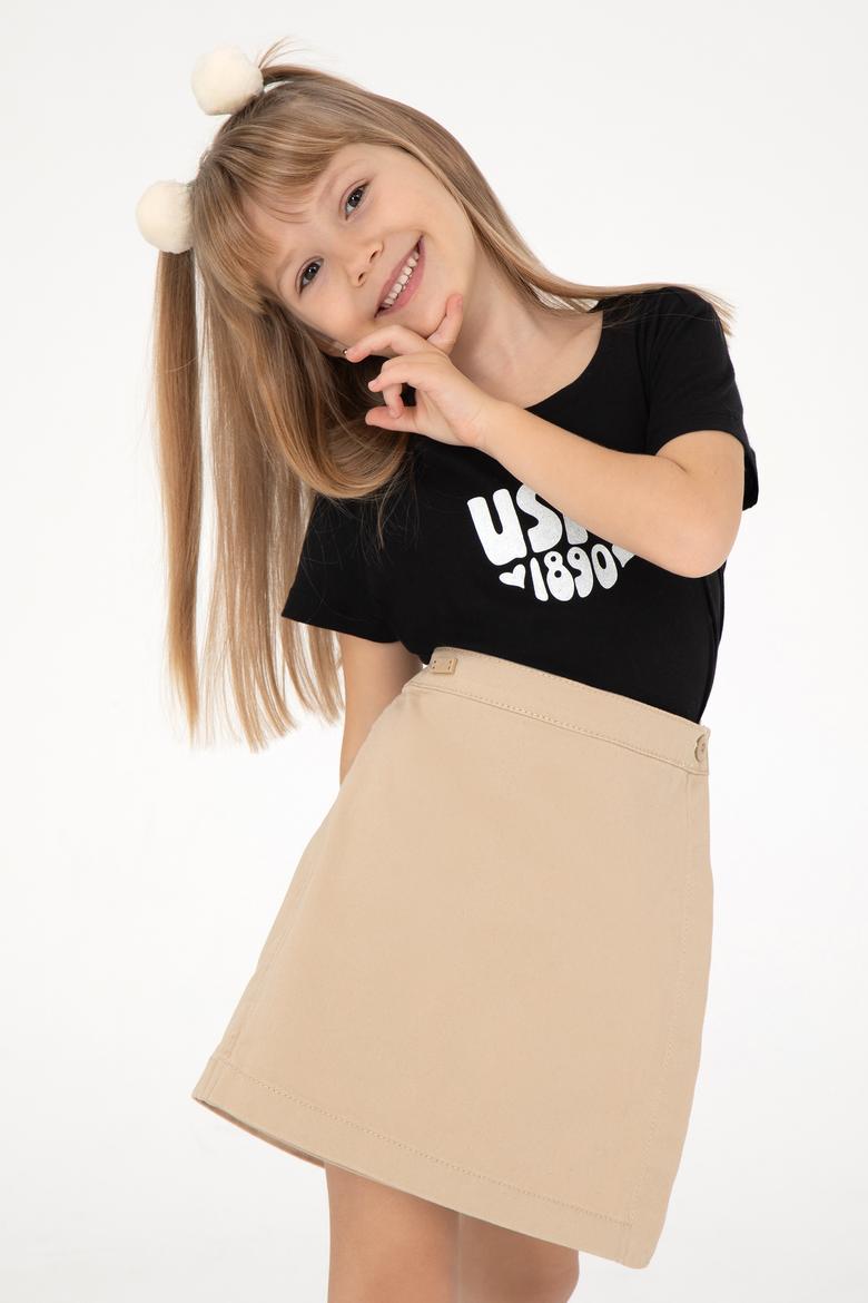 Kız Çocuk Siyah Basic Tişört