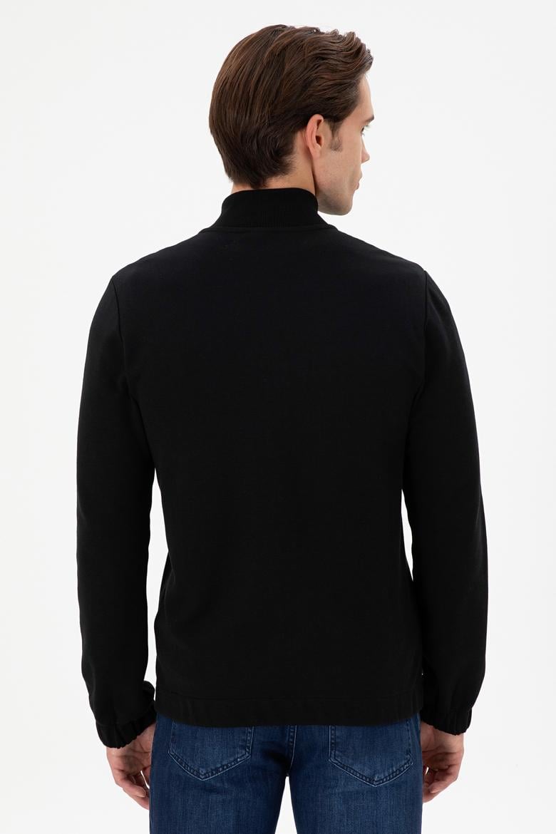 Erkek Siyah Örme Hırka - 50293386029