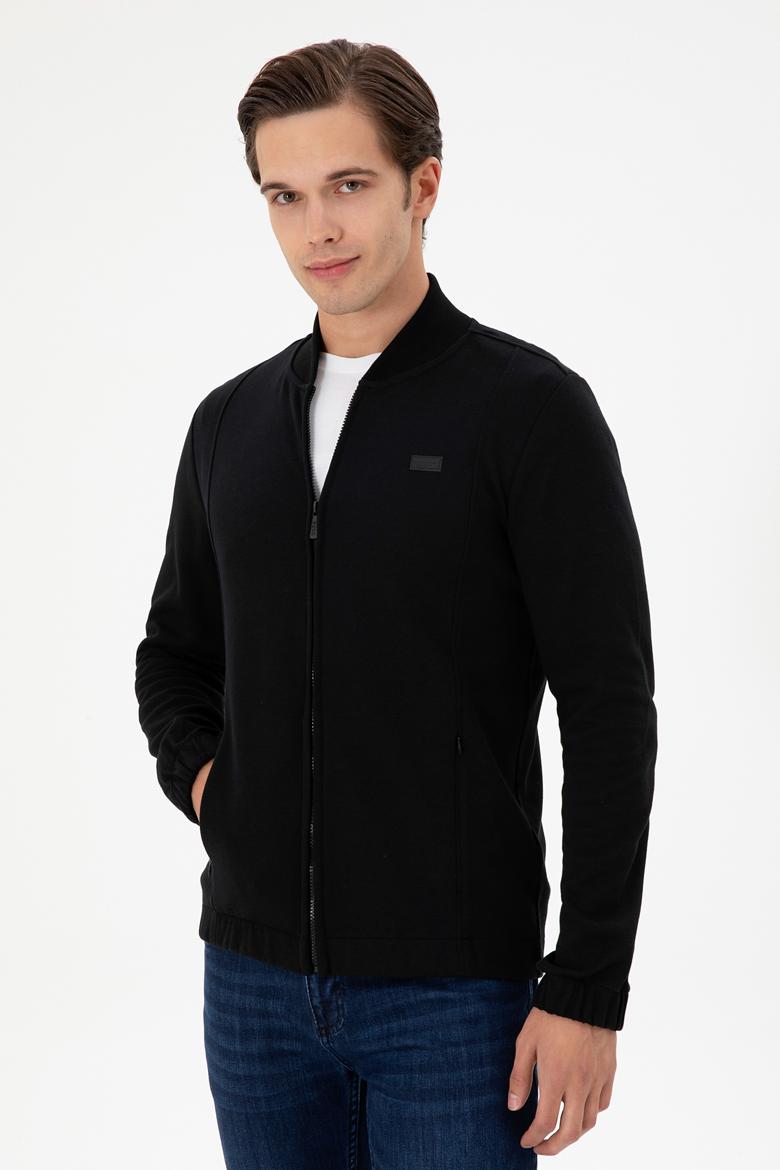 Erkek Siyah Örme Hırka - 50293386029