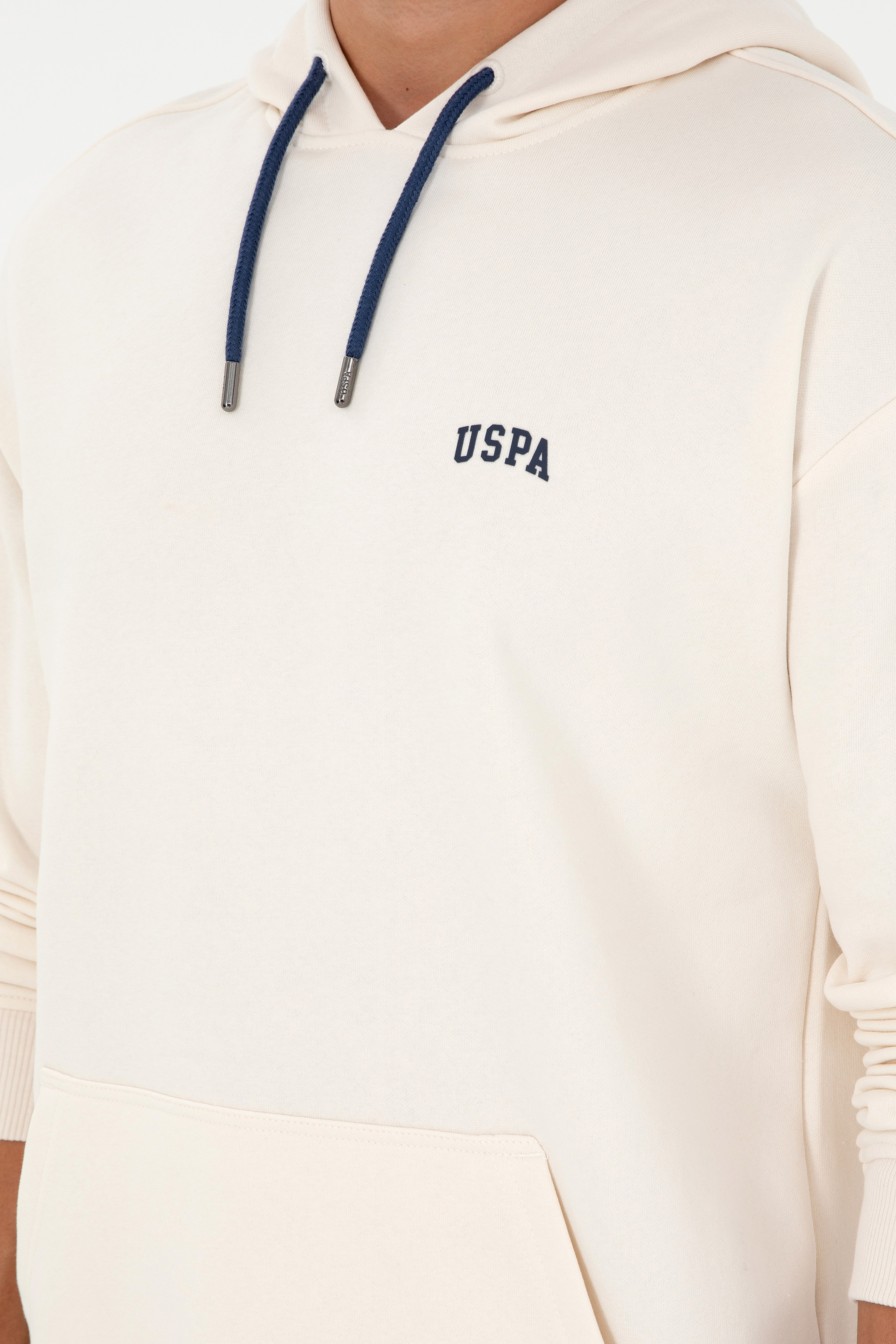 Erkek Krem Basic Sweatshirt - Image 7