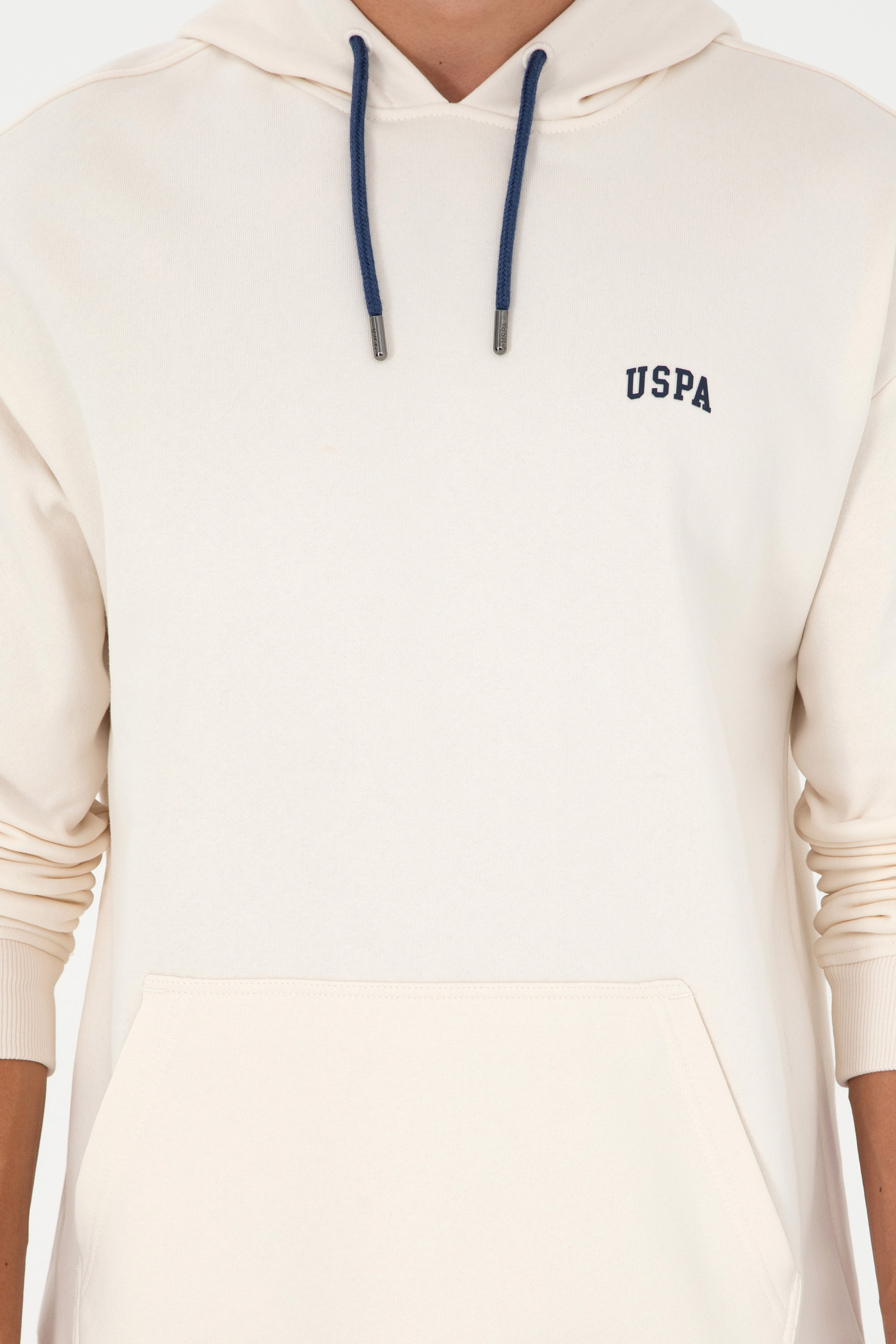 Erkek Krem Basic Sweatshirt - Image 6