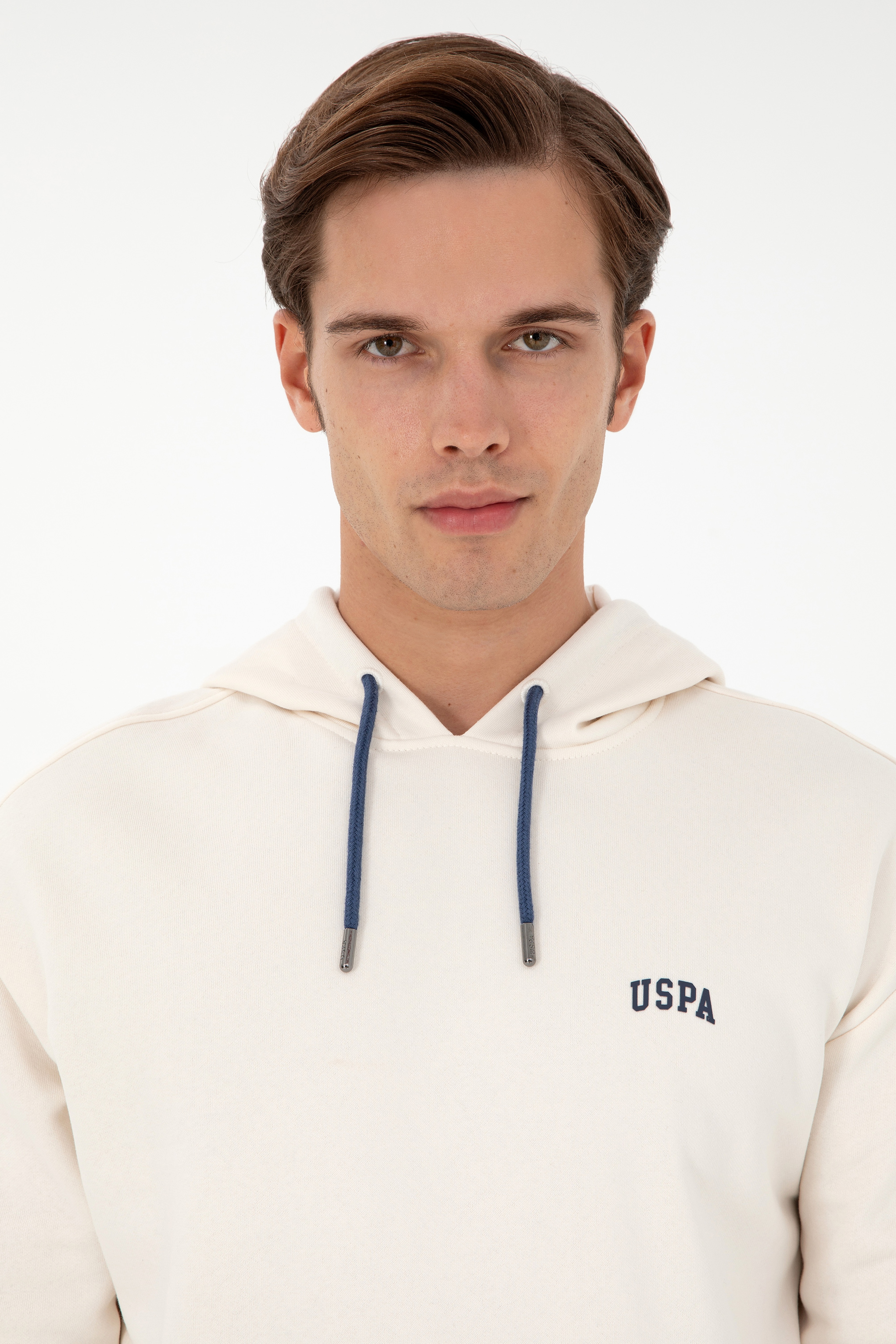Erkek Krem Basic Sweatshirt - Image 2