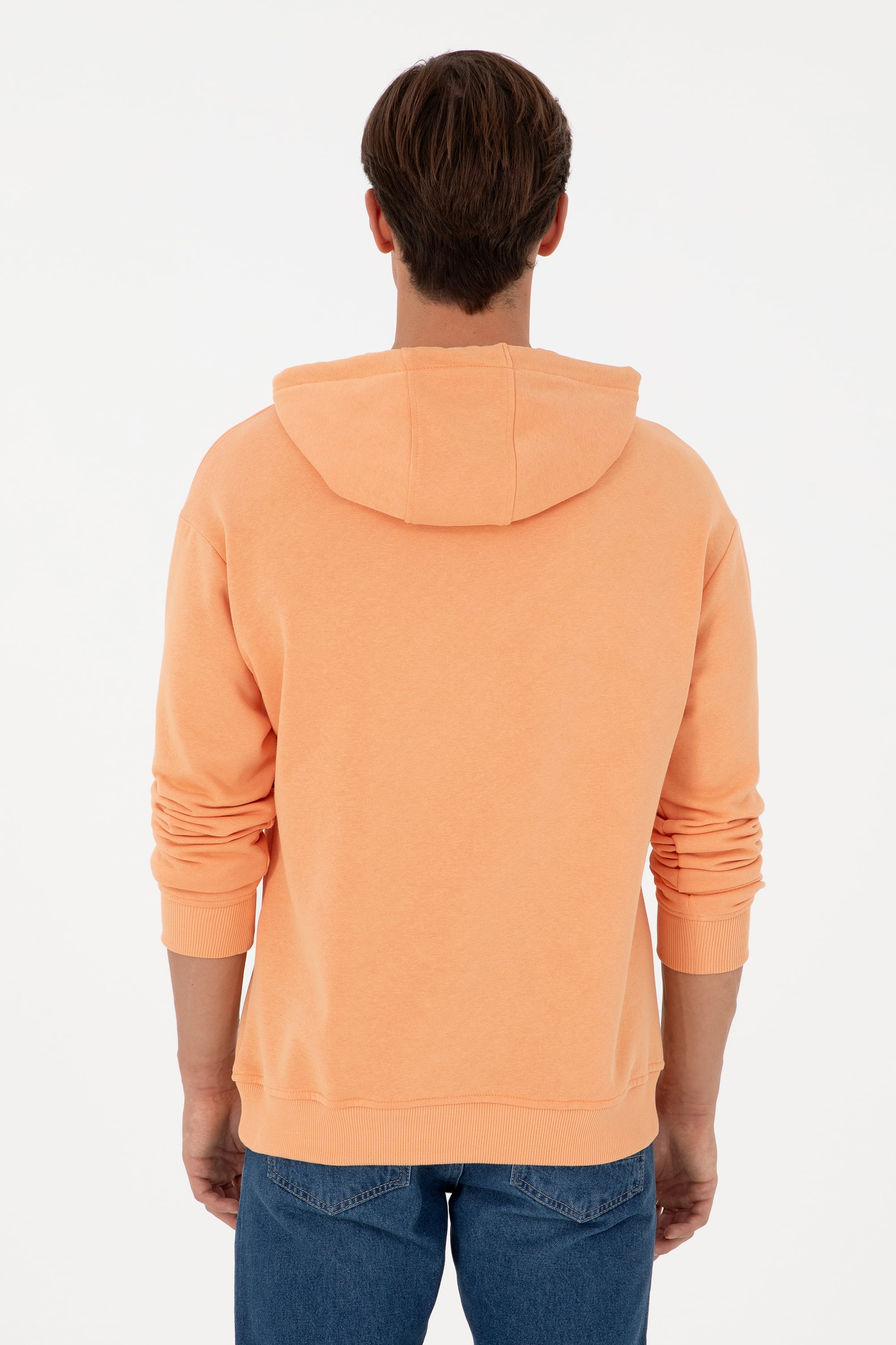Erkek Turuncu Basic Sweatshirt - Image 5