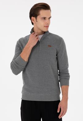 Erkek Antrasit Melanj Basic Sweatshirt - 50298243021