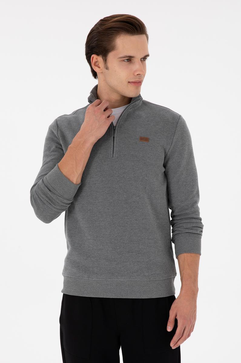 Erkek Antrasit Melanj Basic Sweatshirt