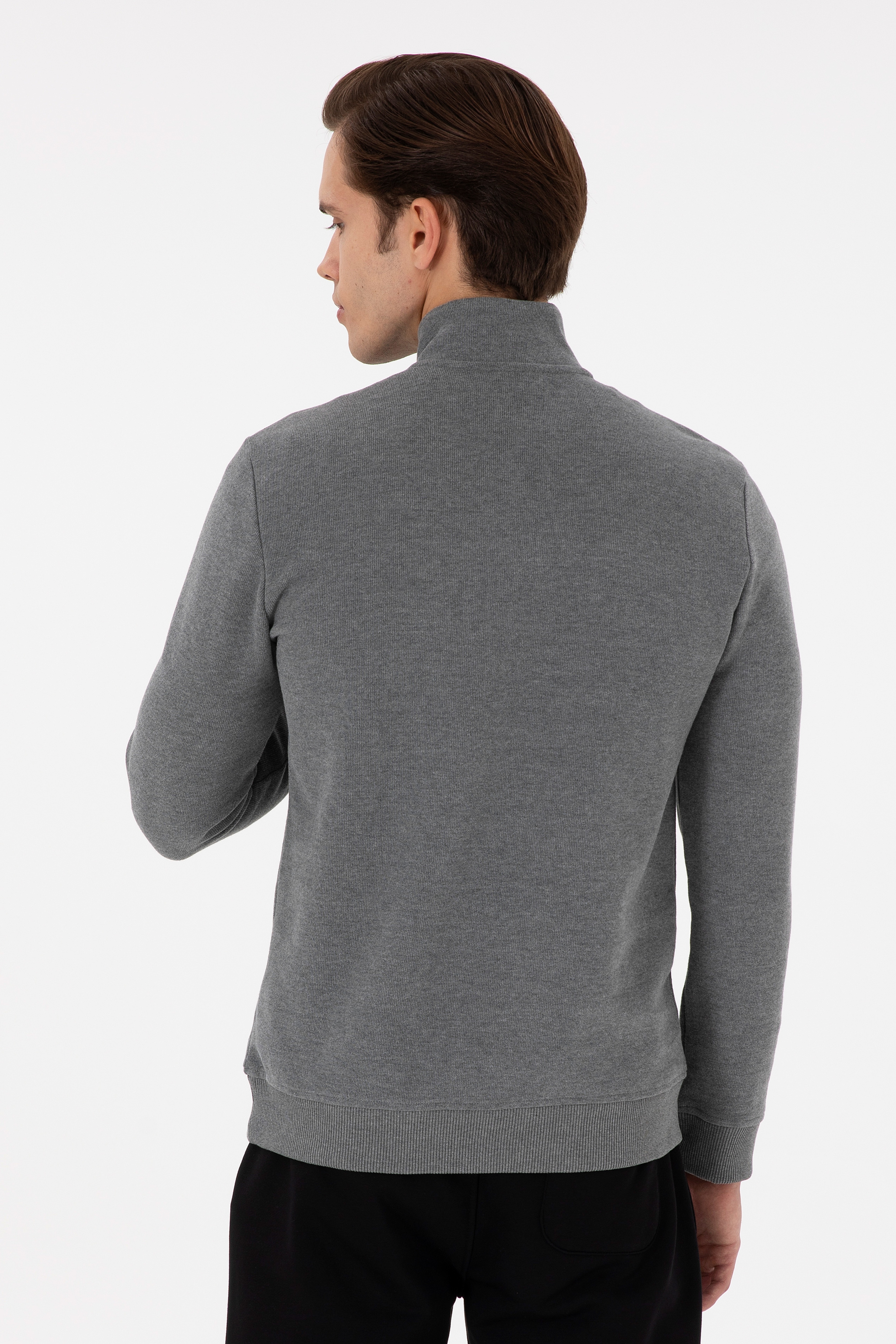 Erkek Antrasit Melanj Basic Sweatshirt