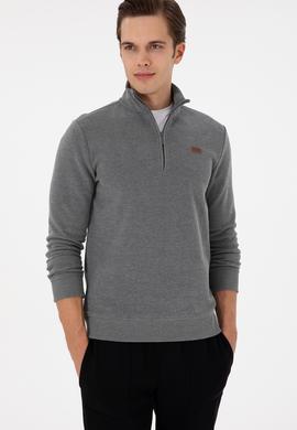 Erkek Antrasit Melanj Basic Sweatshirt - 50298243021