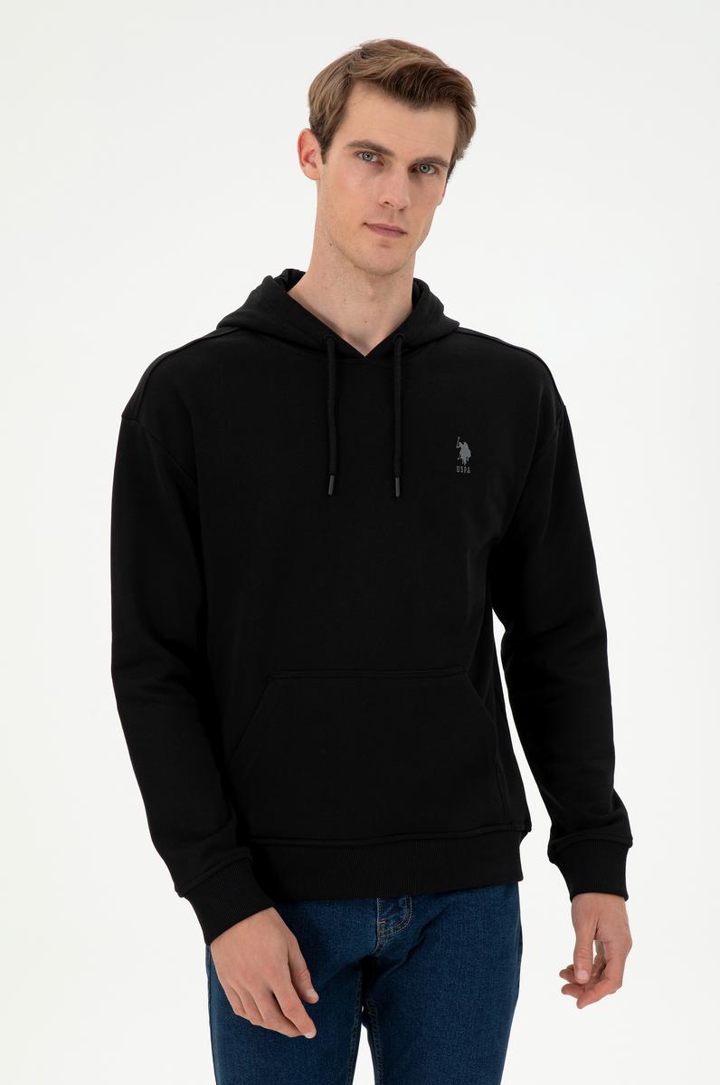 Erkek Siyah Basic Sweatshirt