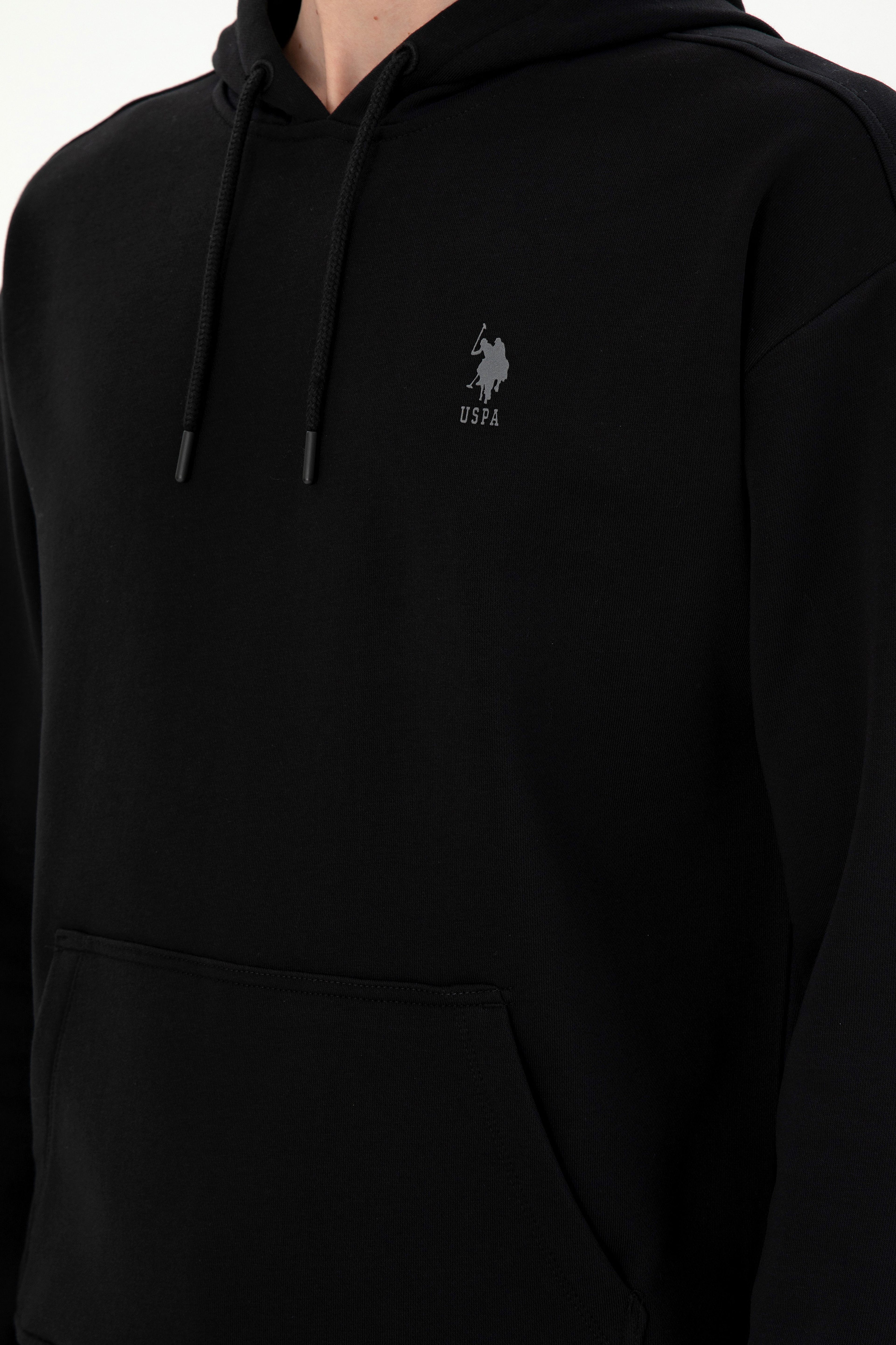 Erkek Siyah Basic Sweatshirt - Image 7