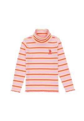 Kız Çocuk Pembe Balıkçı Yaka Sweatshirt - 50296286032