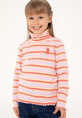 Kız Çocuk Pembe Balıkçı Yaka Sweatshirt - 50296286032
