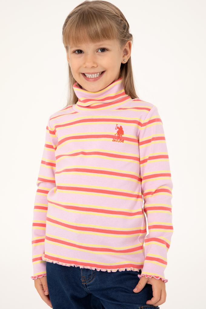 Kız Çocuk Pembe Balıkçı Yaka Sweatshirt