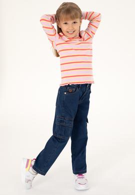 Kız Çocuk Pembe Balıkçı Yaka Sweatshirt - 50296286032