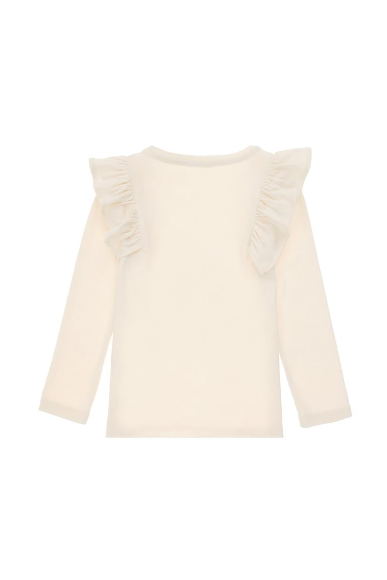 Kız Çocuk Krem Bisiklet Yaka Sweatshirt - 50296375020