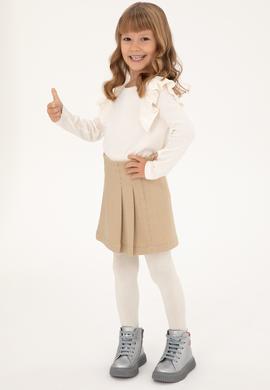 Kız Çocuk Krem Bisiklet Yaka Sweatshirt - 50296375020