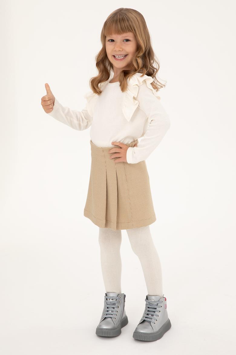 Kız Çocuk Krem Bisiklet Yaka Sweatshirt - 50296375020