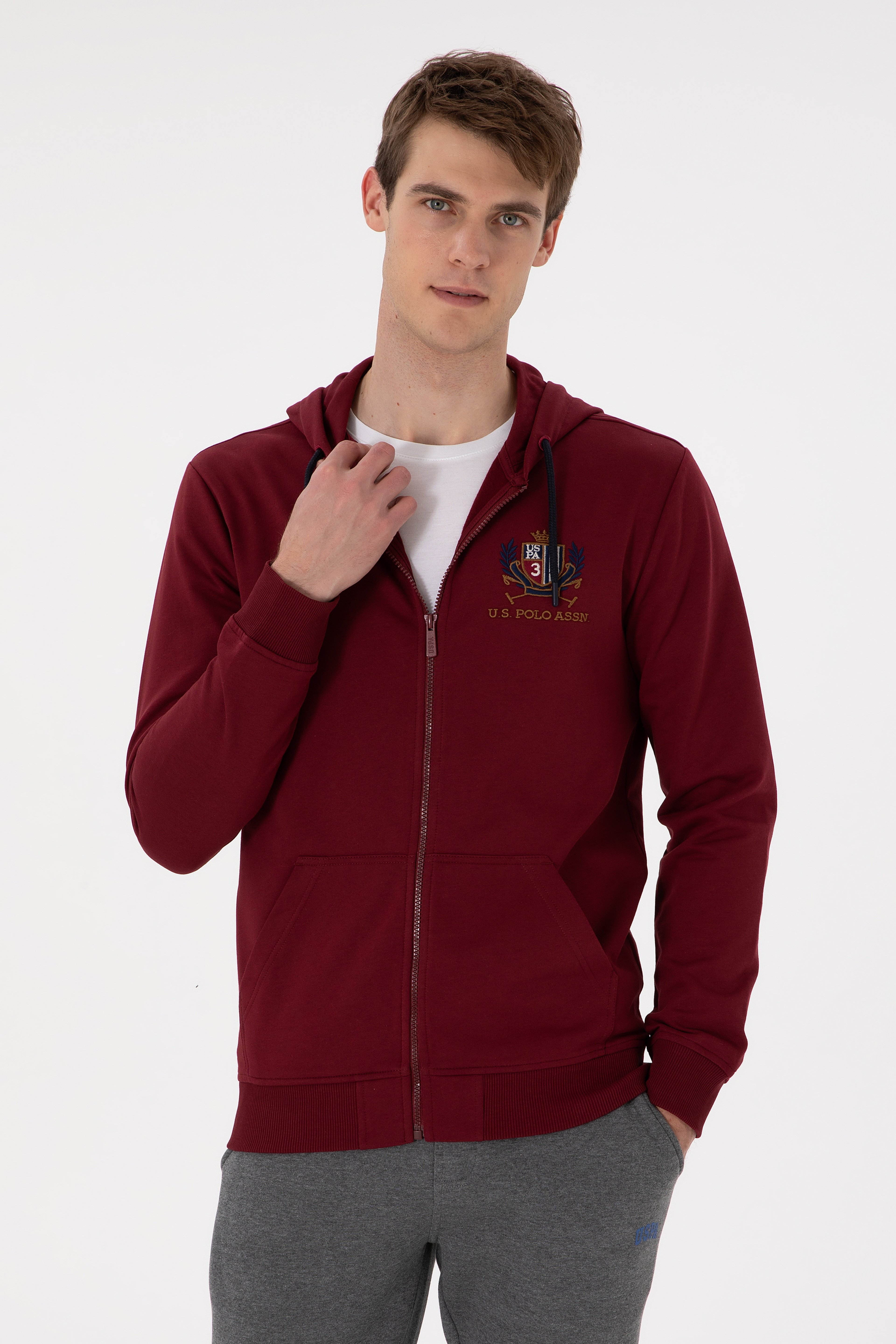 Erkek Bordo Örme Hırka - Image 1