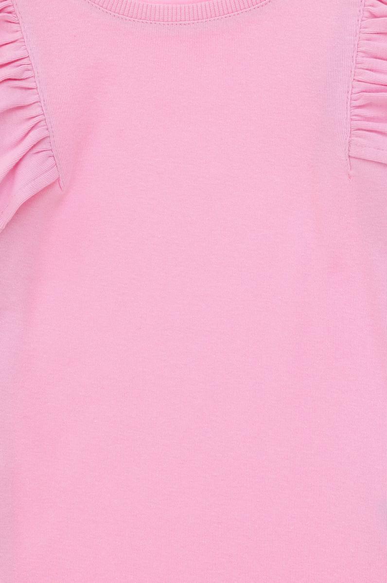 Kız Çocuk Pembe Bisiklet Yaka Sweatshirt