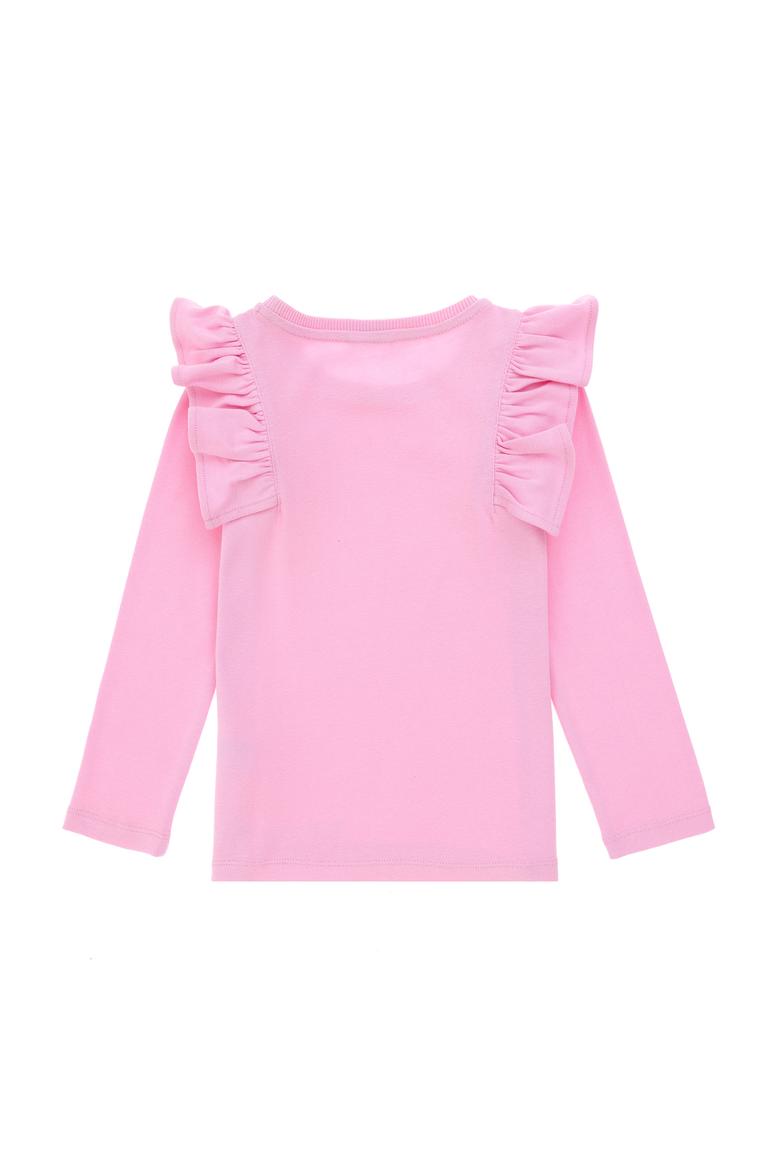 Kız Çocuk Pembe Bisiklet Yaka Sweatshirt - 50296375032