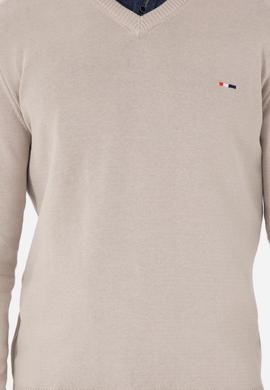 Erkek Slim Fit V Yaka Taş Basic Kazak - 50298283044