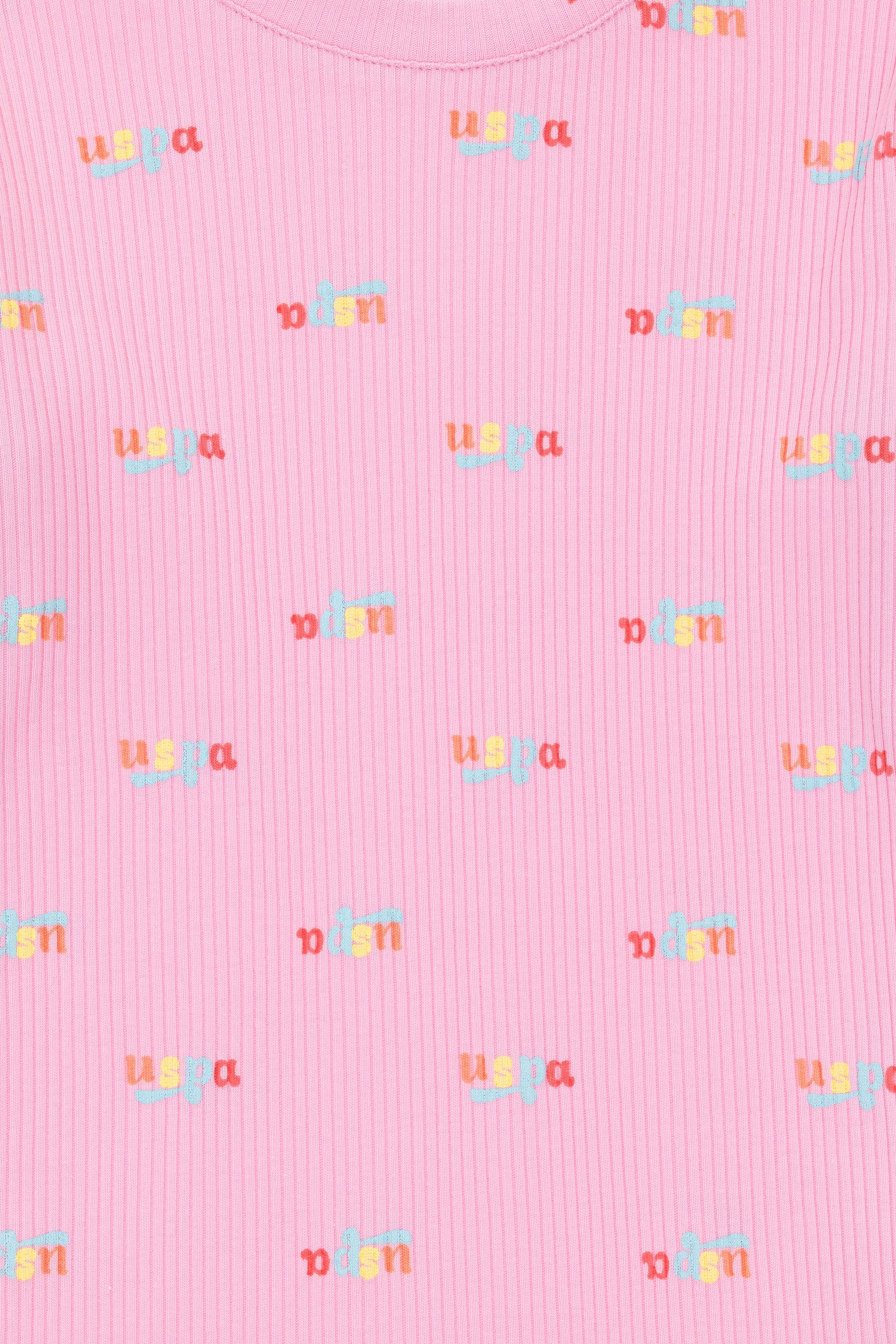 Kız Çocuk Pembe Bisiklet Yaka Sweatshirt - Image 5