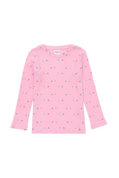 Kız Çocuk Pembe Bisiklet Yaka Sweatshirt