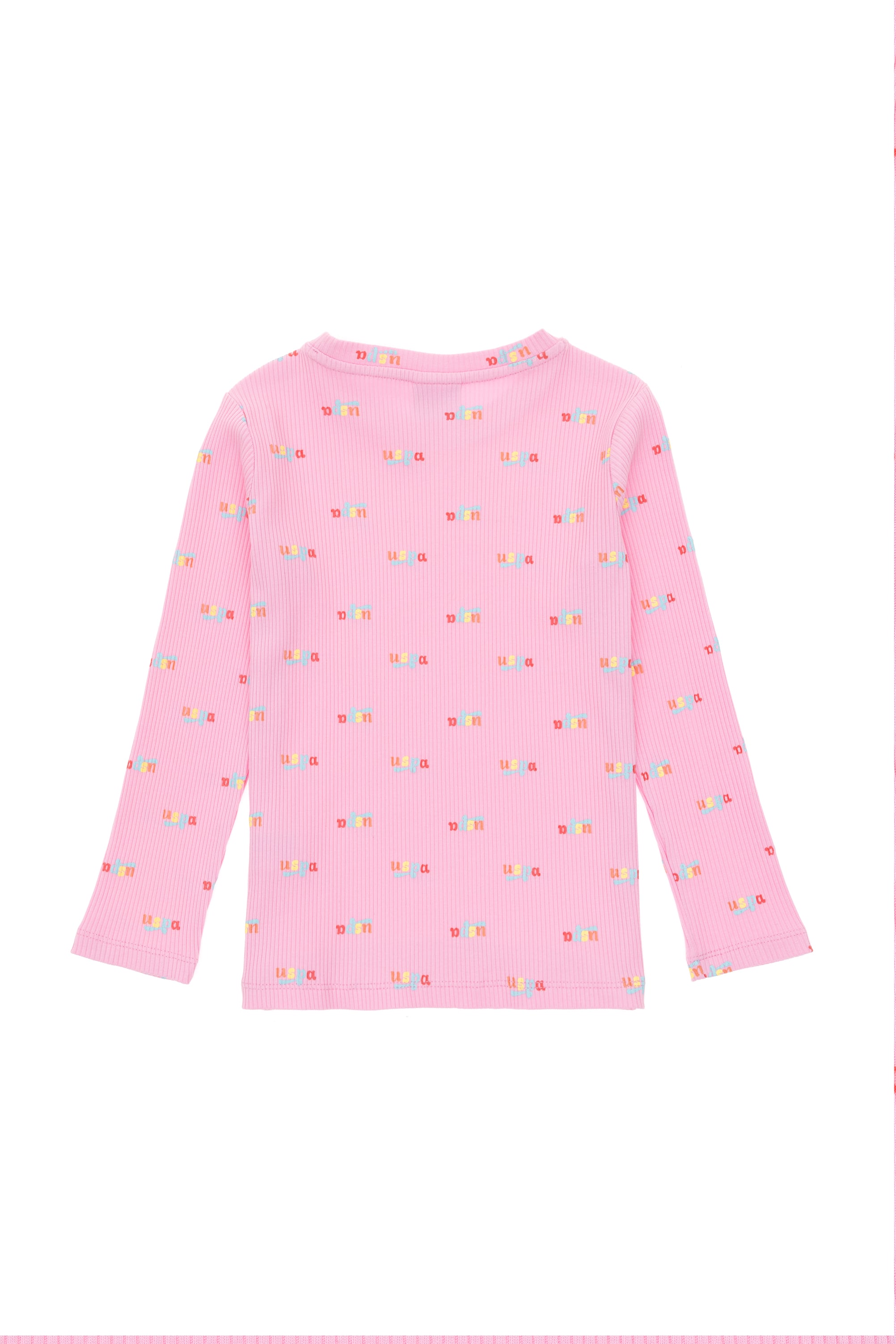 Kız Çocuk Pembe Bisiklet Yaka Sweatshirt - Image 4