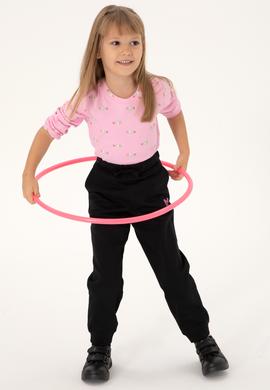 Kız Çocuk Pembe Bisiklet Yaka Sweatshirt - 50298175017