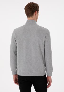 Erkek Gri Melanj Basic Sweatshirt - 50298243011