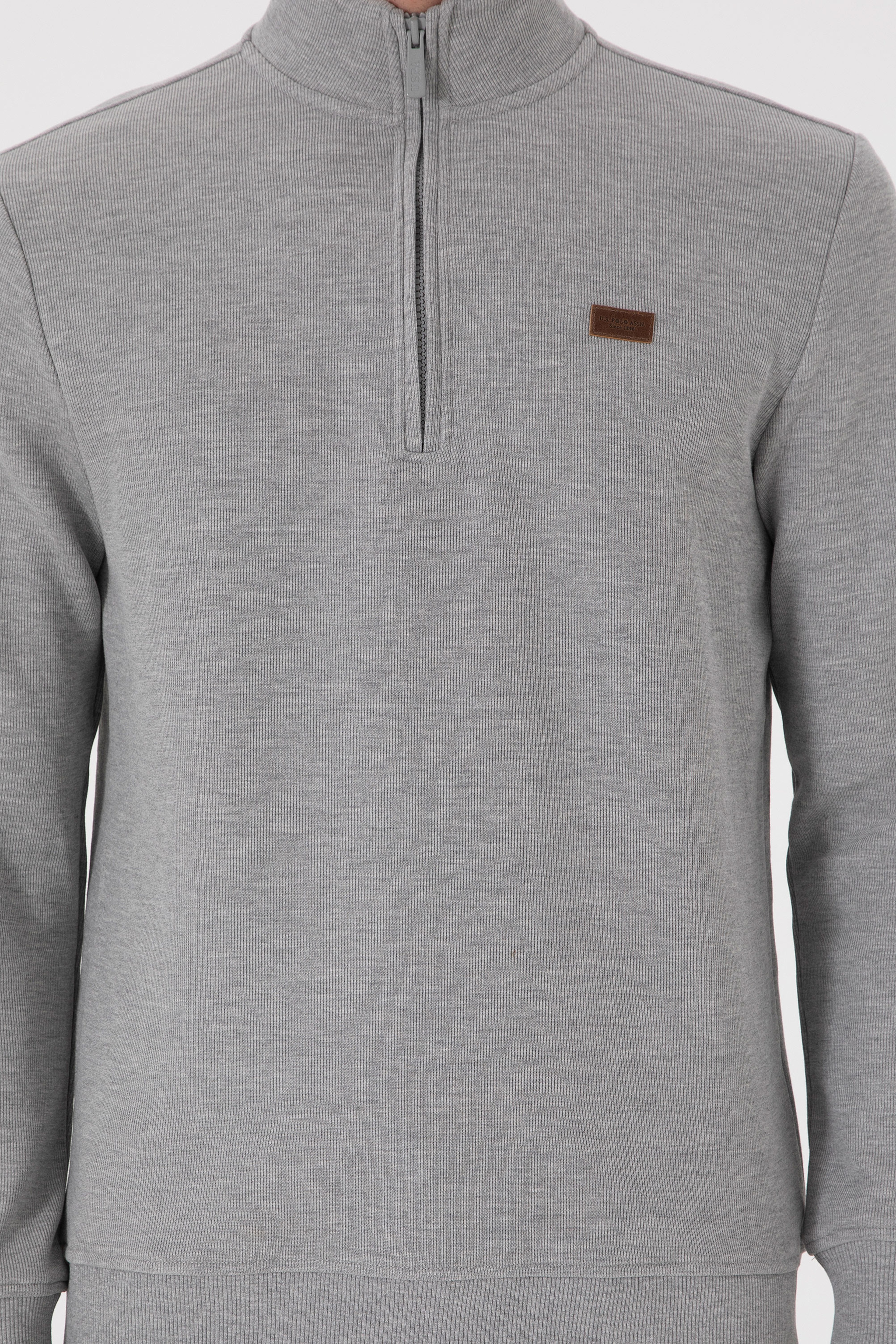 Erkek Gri Melanj Basic Sweatshirt - Image 6
