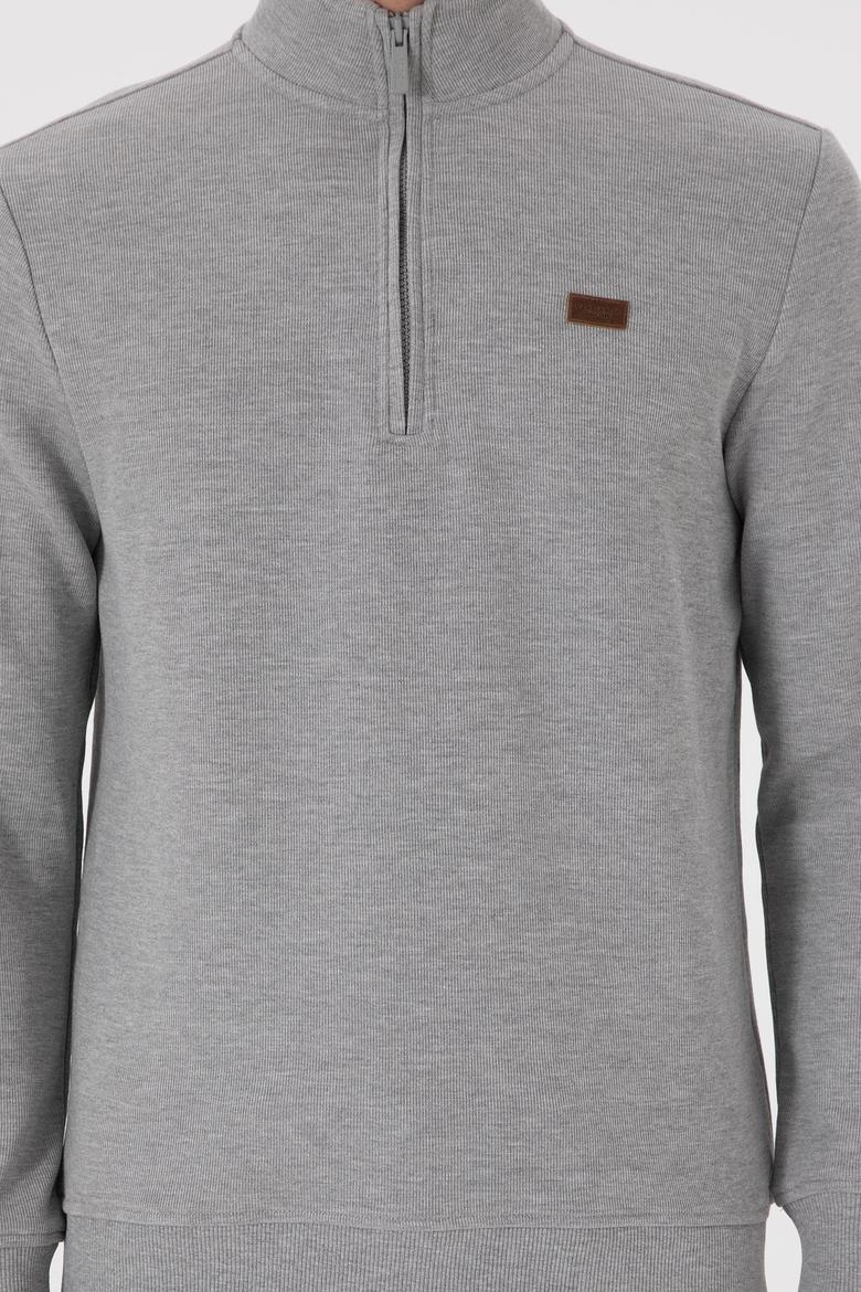 Erkek Gri Melanj Basic Sweatshirt - 50298243011