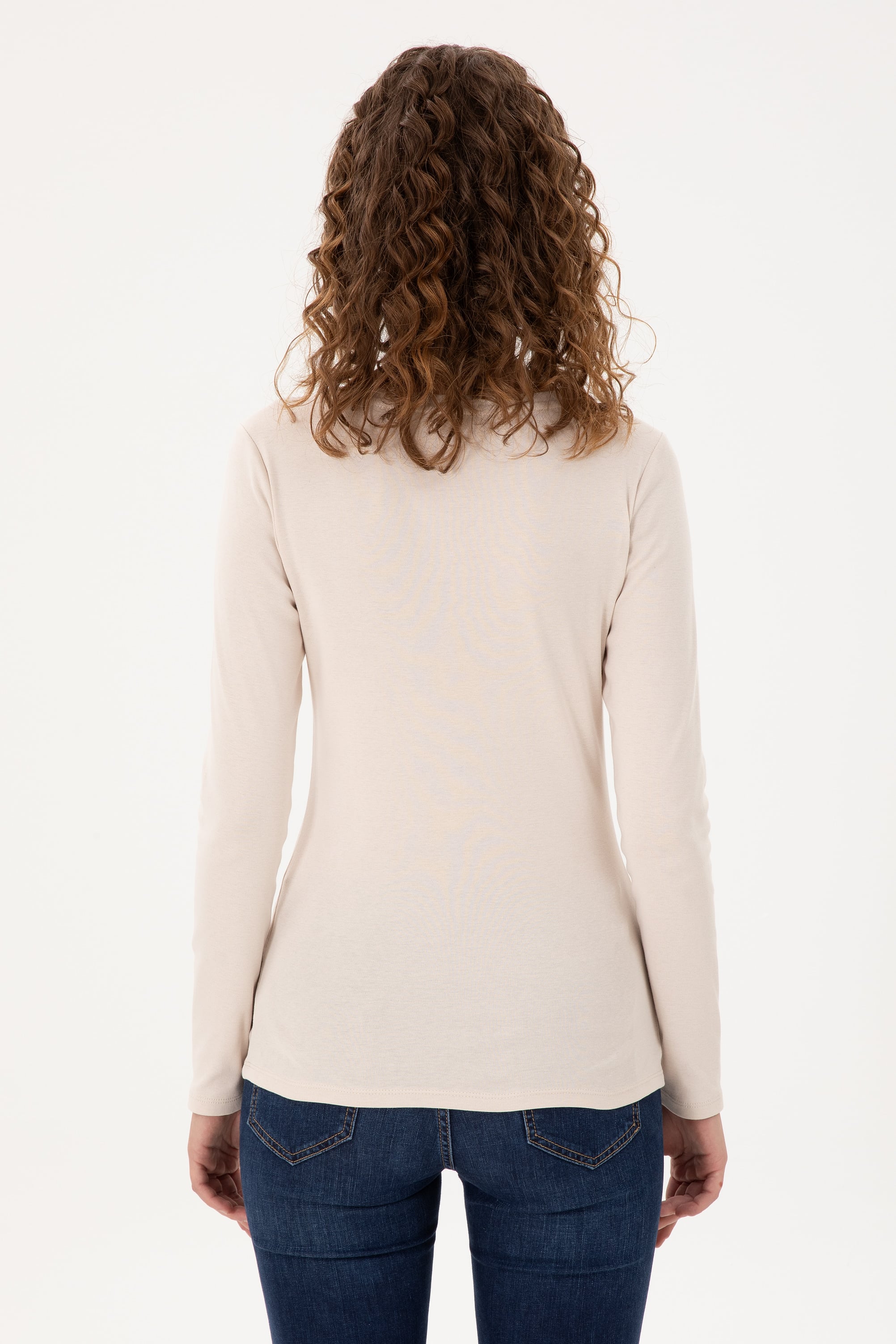 Kadın Taş Bisiklet Yaka Sweatshirt