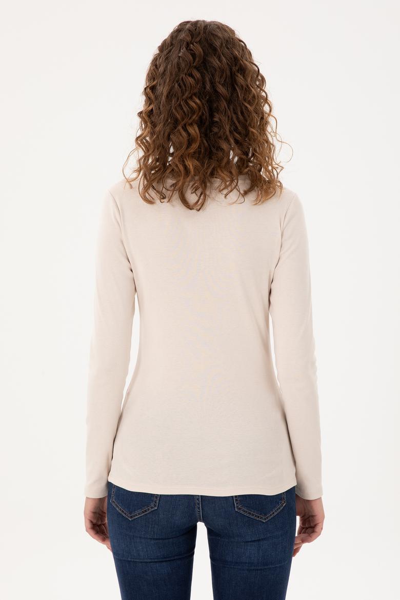 Kadın Taş Bisiklet Yaka Sweatshirt - 50297870028