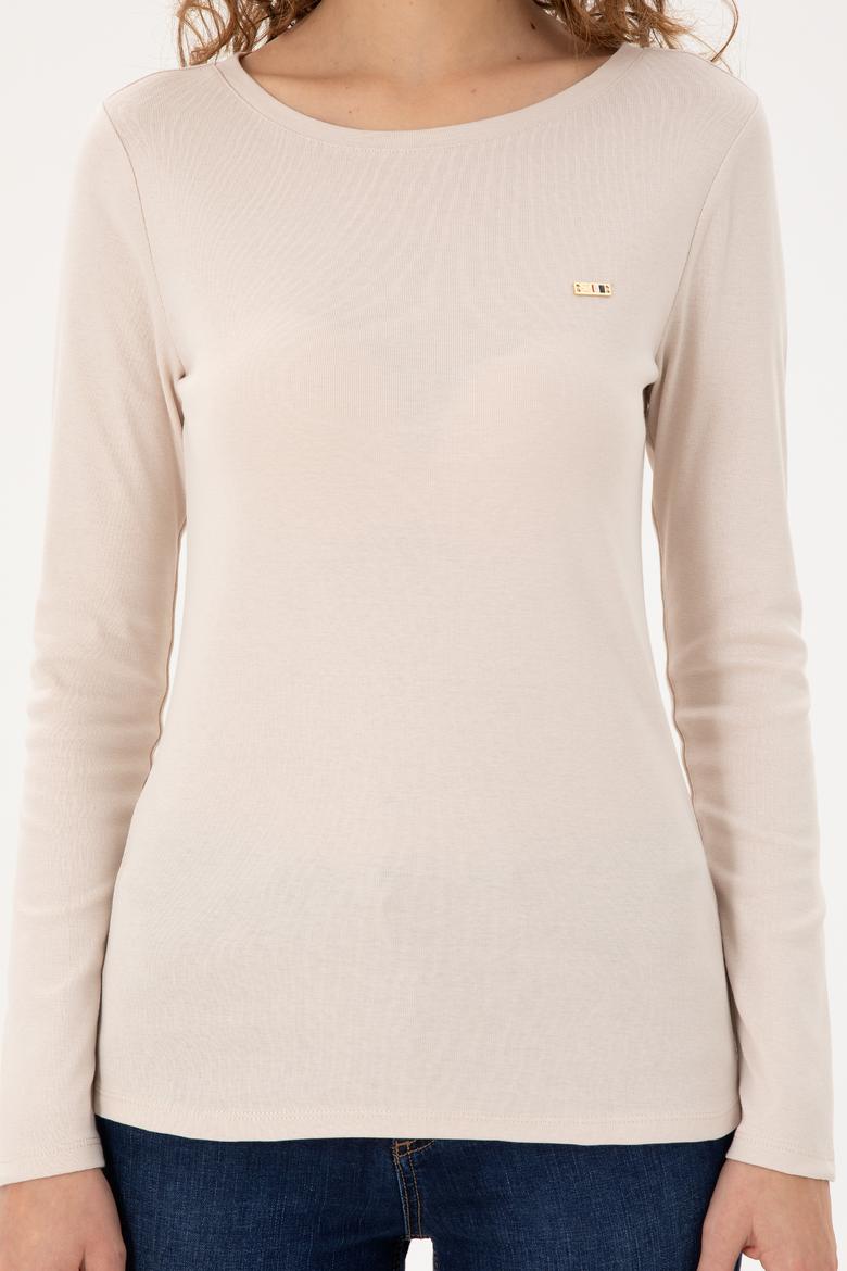 Kadın Taş Bisiklet Yaka Sweatshirt - 50297870028