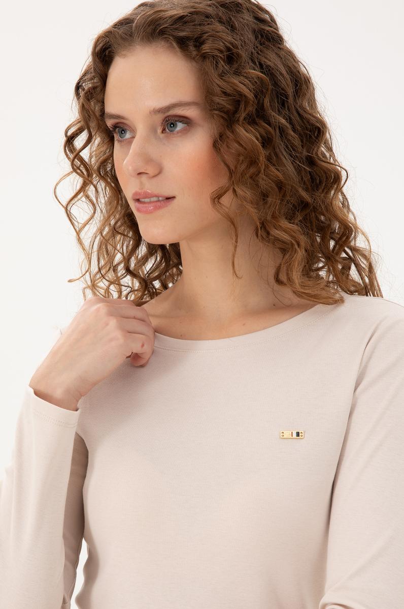 Kadın Taş Bisiklet Yaka Sweatshirt