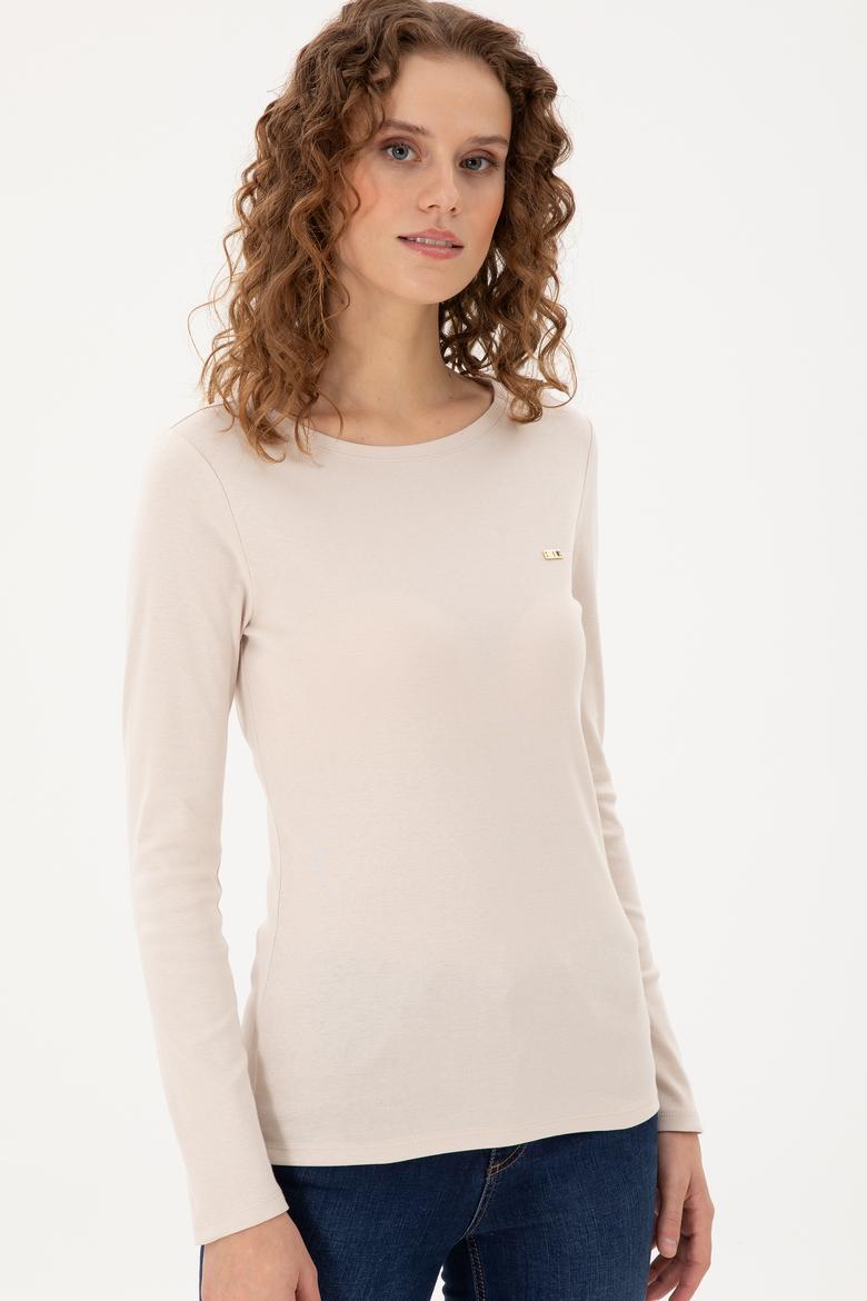 Kadın Taş Bisiklet Yaka Sweatshirt - 50297870028