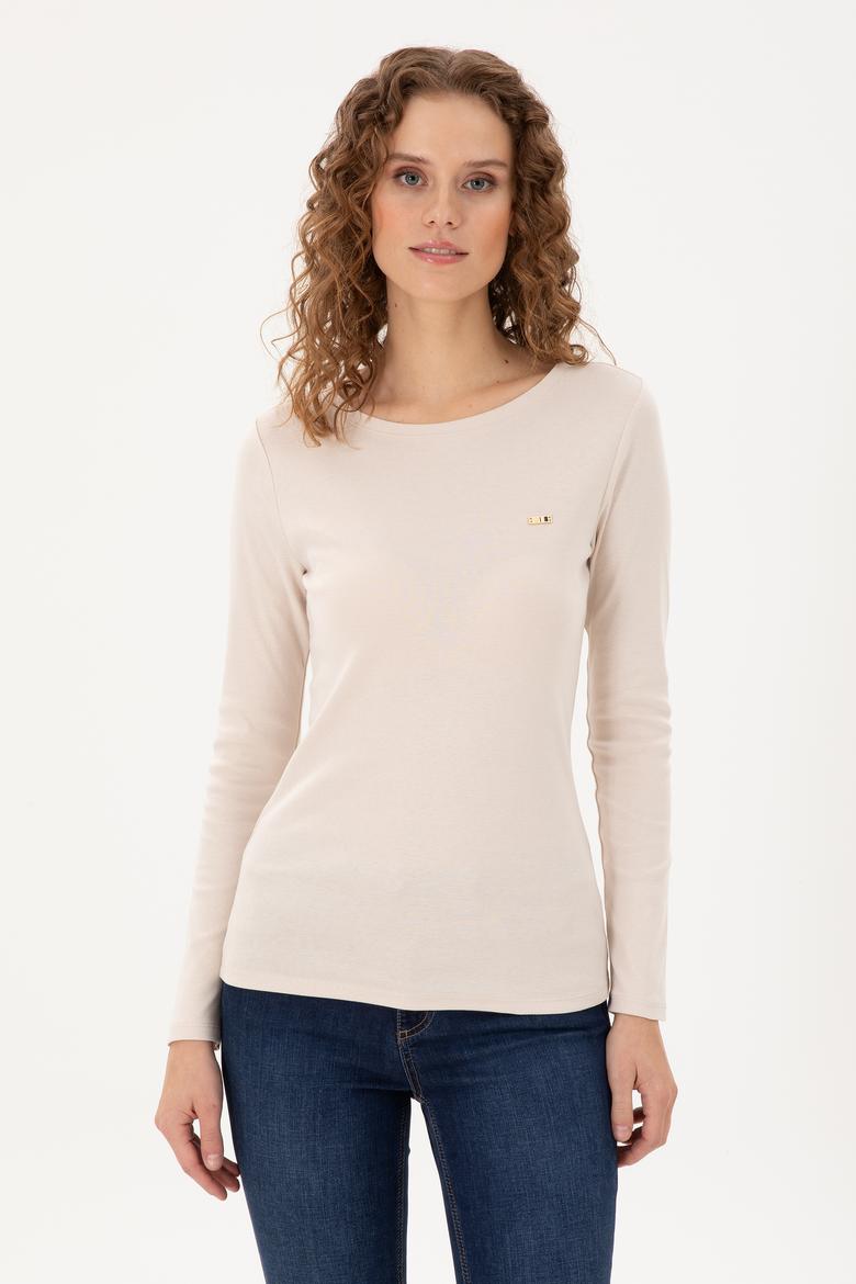 Kadın Taş Bisiklet Yaka Sweatshirt