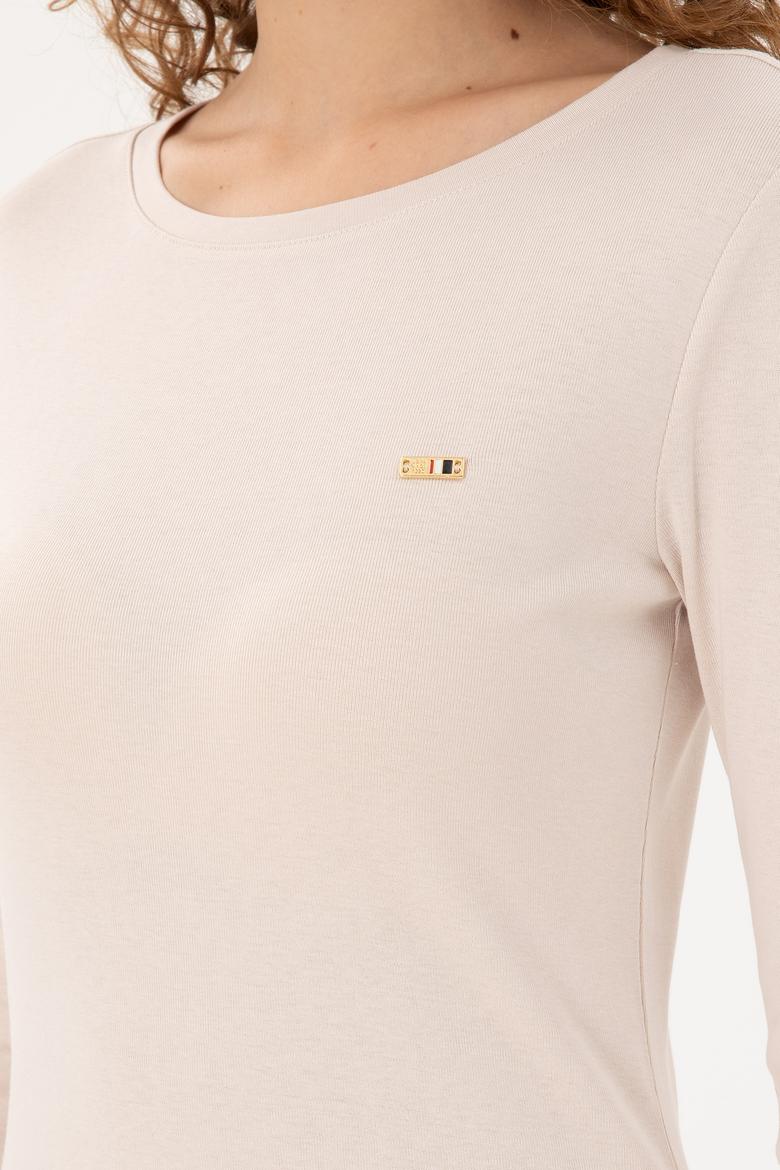 Kadın Taş Bisiklet Yaka Sweatshirt - 50297870028